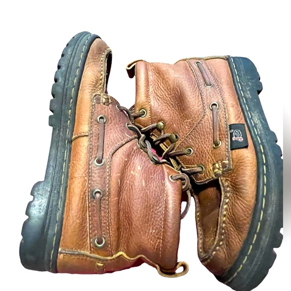 Justin LO991 Chip Brown Leather Lace-Up Moc Toe Chukka Boots Women US 8 medium - Picture 10 of 15